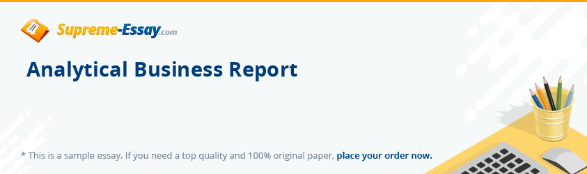 Analytical Business Report
