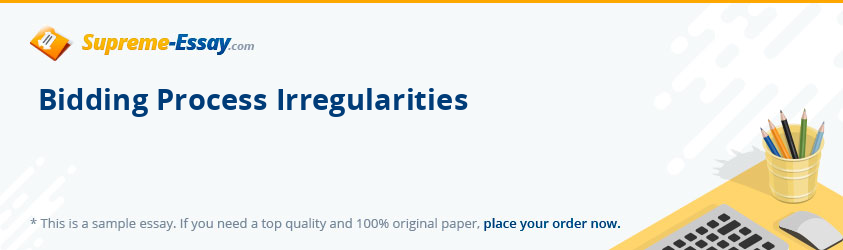 Bidding Process Irregularities