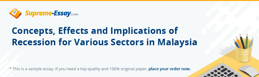 Concepts, Effects and Implications of Recession for Various Sectors in Malaysia