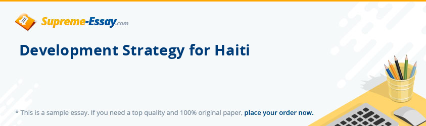 Development Strategy for Haiti