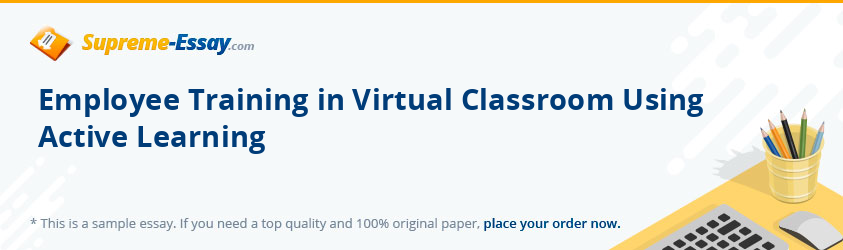 Employee Training in Virtual Classroom Using Active Learning