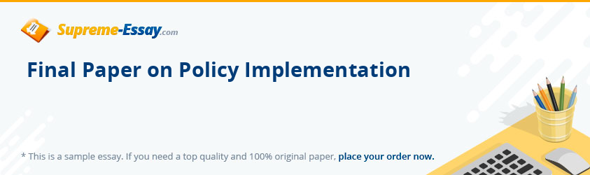 Final Paper on Policy Implementation