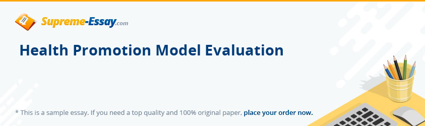 Health Promotion Model Evaluation