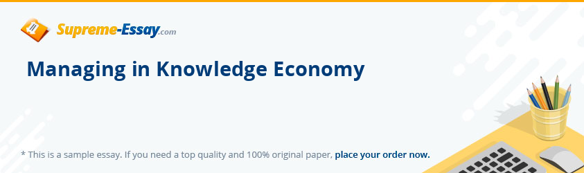 Managing in Knowledge Economy