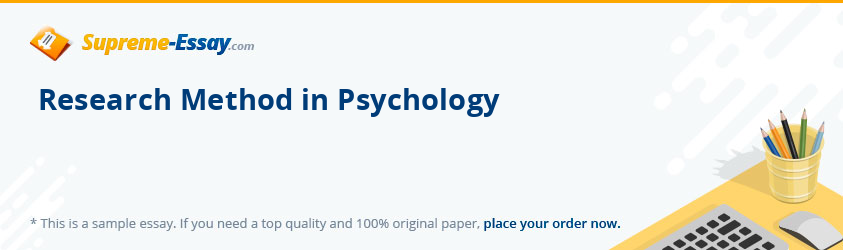 Research Method in Psychology