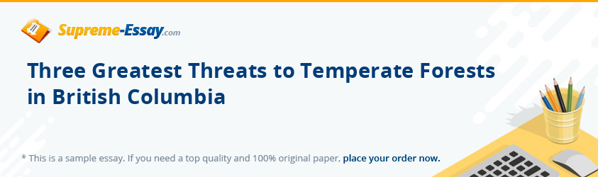 Three Greatest Threats to Temperate Forests in British Columbia